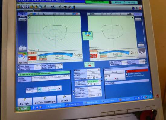 Lens cutting on-screen data