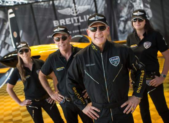 Team Nigel Lamb wear Bigatmo pilot sunglasses during the Red Bull Air Race Championships